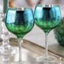 Peacock Blues Electroplated Gin Glass, thumbnail 1 of 6
