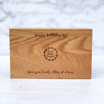 Personalised Solid Oak Keepsake Box, 2 of 2