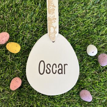 Personalised Ceramic Easter Egg Hanging Decoration, 4 of 4