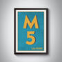 M5 Manchester Typography Postcode Print, thumbnail 4 of 10