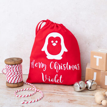 Personalised Christmas Penguin Bag, 3 of 3