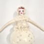 Spun Cotton And Glass Christmas Cream Bauble Girl, thumbnail 3 of 5