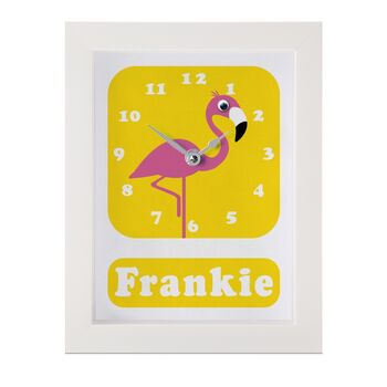 Personalised Childrens Flamingo Clock, 9 of 9