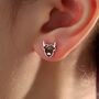 Sterling Silver Enamel Highland Cow Stud Earrings, thumbnail 6 of 12