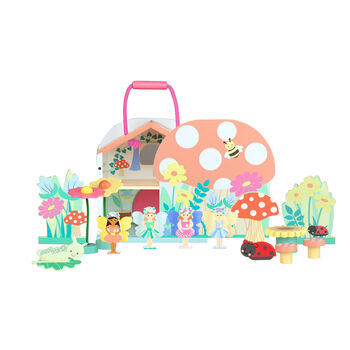 Wooden Fairy House Play Set Toddler Christmas Gift, 3 of 6