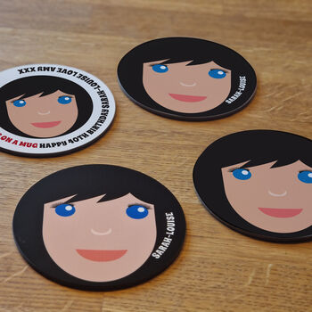 Personalised Face Glossy Coasters Gift For Sister, 2 of 7