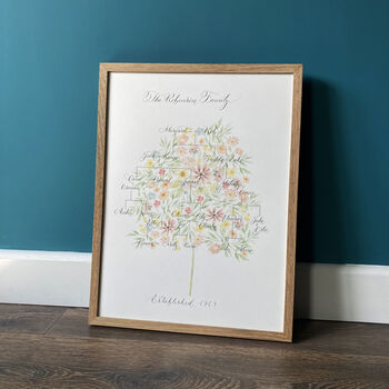 Floral Family Tree Print Any Layout Up To 50 Names, 3 of 10