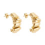 Scrunched Gold Earrings, thumbnail 1 of 4