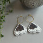 Glitter Scallop Embroidered Fabric Hoop Earrings, thumbnail 4 of 4