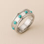 Personalised Sterling Silver Turquoise Stud Spinner Ring, thumbnail 1 of 10