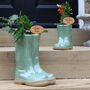 Personalised Green Welly Boot Planters Gift Set, thumbnail 3 of 9