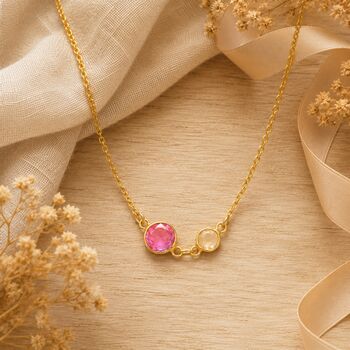 Personalised Create Your Own Mother And Daughter Birthstones Necklace, 2 of 12