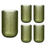 Palermo Set Of Four Green Ribbed Highball Tumblers, thumbnail 2 of 5