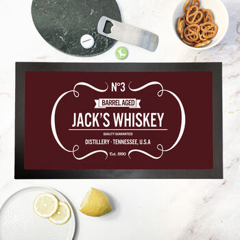 Personalised Vintage Whiskey Bar Mat, 8 of 11