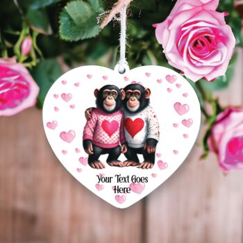 Personalised Chimpanzee Couple Love Decoration, 2 of 2