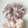 Lina Soft Scrunchie Set Of Three Blush Pink, thumbnail 2 of 5