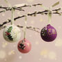 Personalised Festive Foliage Bauble Pink, thumbnail 7 of 9
