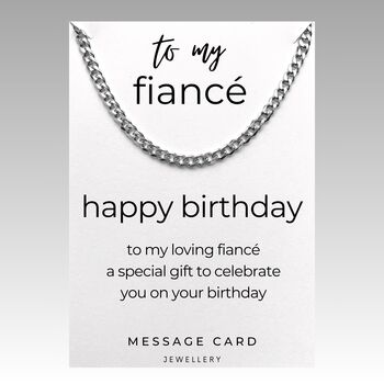 Curb Necklace Gift For Loving Fiancé Birthday, 4 of 6