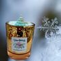 Luxury Christmas Candle With Gold Sparkle Glass Large Size 45hr Burn Time With Gift Box, thumbnail 5 of 5