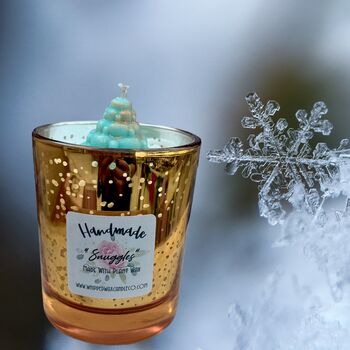 Luxury Christmas Candle With Gold Sparkle Glass Large Size 45hr Burn Time With Gift Box, 5 of 5