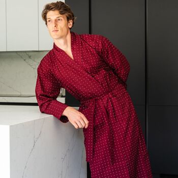 Lightweight Men's Dressing Gown Tosca Red, 2 of 5