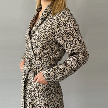 Ladies Peached Cotton Paisley Dressing Gown, 3 of 4