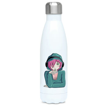 Anime Girl Drinking Boba Insulated Drink Bottle, 3 of 6