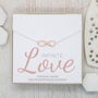 Rose Gold Infinity Necklace, Infinite Love, thumbnail 1 of 5