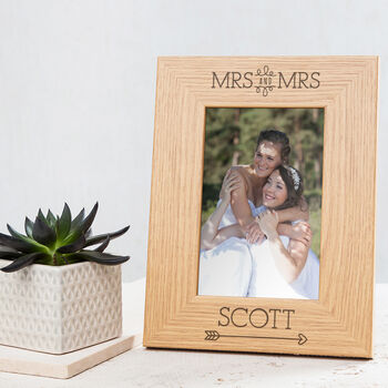 Personalised 'Mr And Mrs' Wedding Photo Frame, 6 of 7