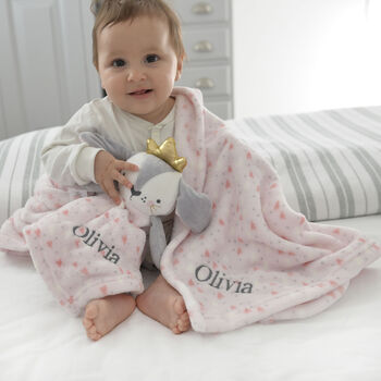 Personalised Princess Bunny Comforter And Blanket Set, 4 of 6