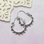 Sterling Silver Little Circle Detail Hoops, thumbnail 1 of 4