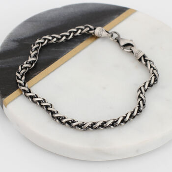 Heavy Sterling Silver Detailed Chain Bracelet, 2 of 5