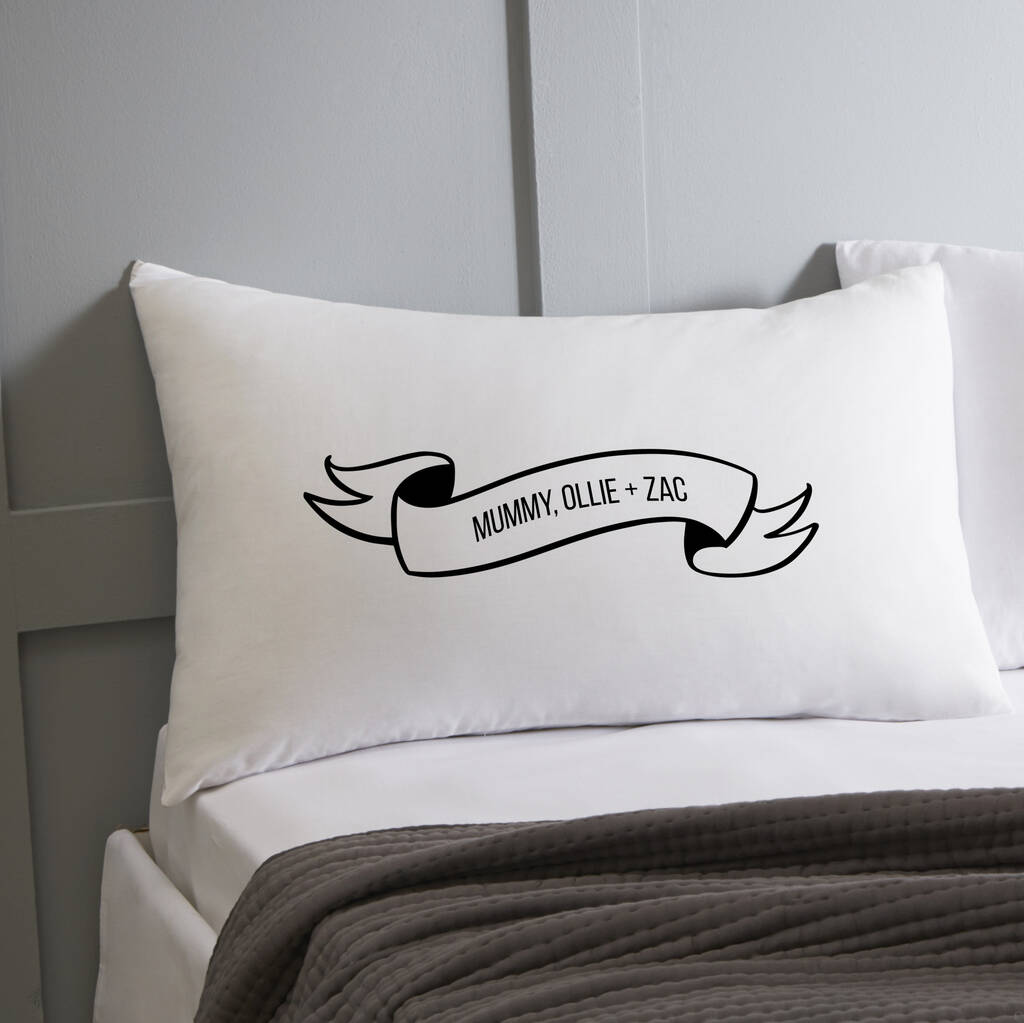 family names scroll pillowcase by koko blossom