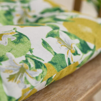 Set Of Two Tie On Lemon Print Seat Pads, 4 of 4