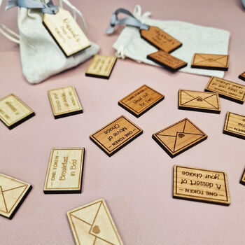Wooden Personalised Anniversary Love Letter Tokens, 5 of 6