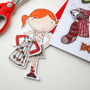 Christmas Paper Doll Wrapping Paper, thumbnail 3 of 3