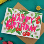 Happy Birthday Cherry Floral Birthday Card, thumbnail 2 of 5