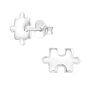 Sterling Silver Jigsaw Stud Earrings In A Gift Tin, thumbnail 2 of 10
