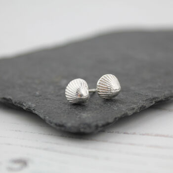 Sterling Silver Cornish Shell Studs, 3 of 4