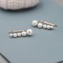 Pearl Crawler Earrings In Sterling Silver, thumbnail 5 of 10