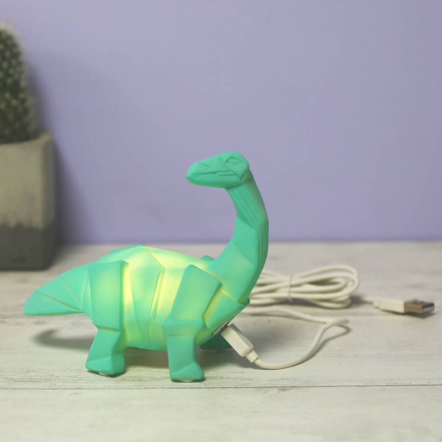 mini led origami dinosaur night light by lisa angel