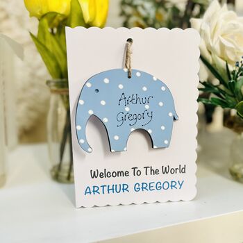 Personalised New Baby Girl Welcome World Keepsake Card, 9 of 9