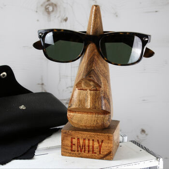 Acacia Personalised Name Only Wooden Nose Shaped Glass…, 3 of 9