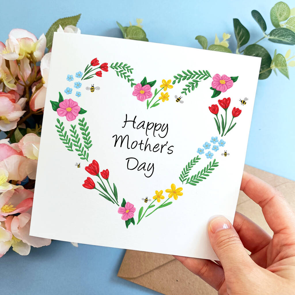 Floral Heart Mother's Day Card By Laura Stanley Designs