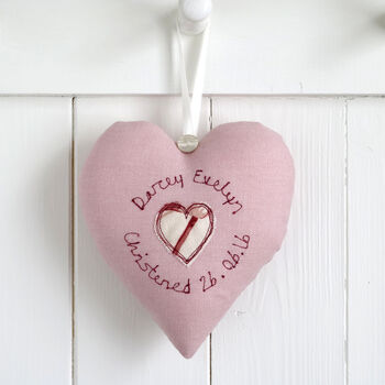 Personalised 1st Birthday Hanging Heart Gift For Girl, 7 of 12
