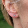 Sterling Silver Mini Heart Studs, thumbnail 1 of 9