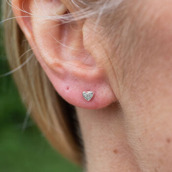 Sterling Silver Mini Heart Studs, 2 of 7