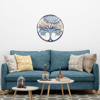 Tree Of Life Circle Metal Wall Art Gift For Home, 9 of 12