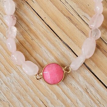Semi Precious Pink Stone Bracelet, 2 of 2