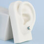 Sterling Silver Blue Crystal Star And Moon Stud Earrings, thumbnail 2 of 5